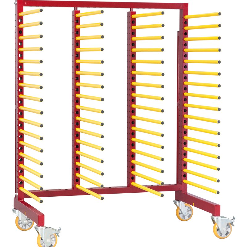 Jowi R Series mobile rack with versatile configuration for varying material shapes and sizes